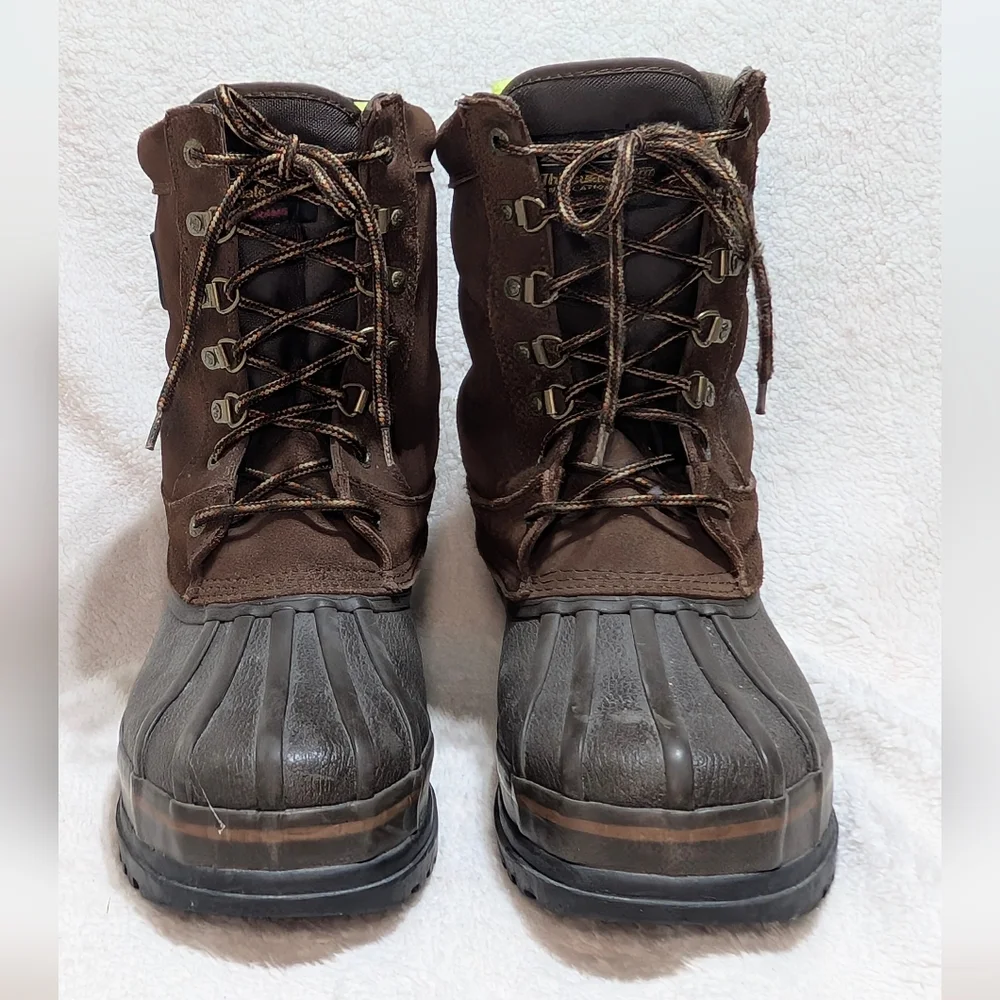 Rocky Mens 10 Brown Leather Insulated Hunting Winter Duck Boots 7758 Steel Shank